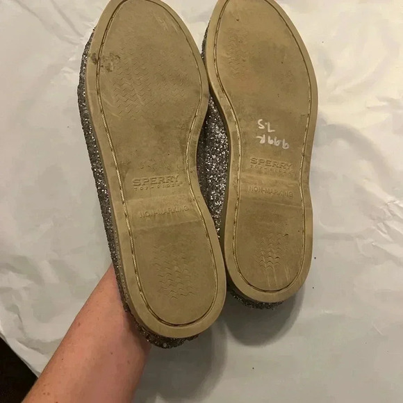 Sperry glitter silver loafers size 7.5 - Picture 7 of 9
